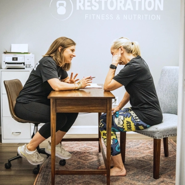 Coach reviewing InBody results with a member